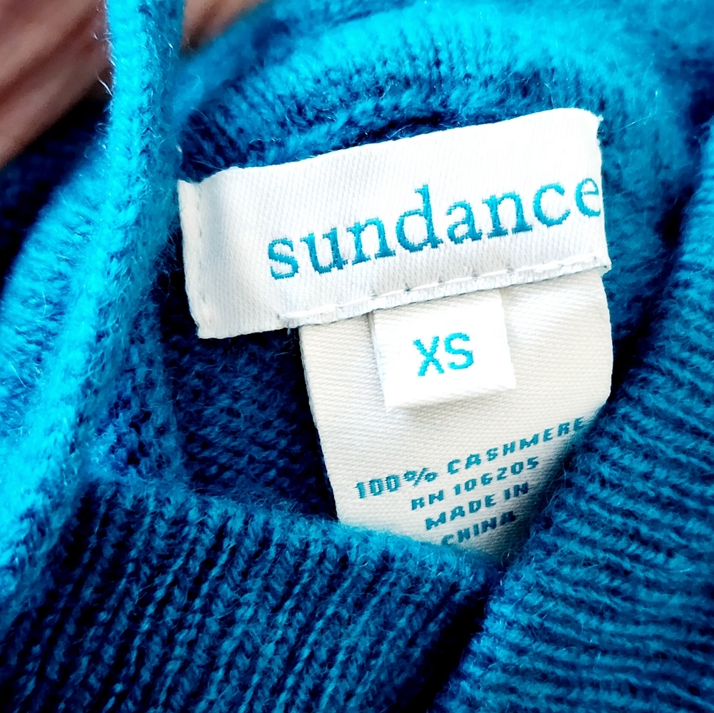 Sundance Cashmere Vibrant Blue Women's Hoodie Sweater - Picture 3 of 3